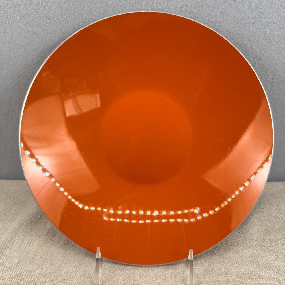 Vintage Emalox Norway Enamel Aluminum Bowl Persimmon Orange Mid Century